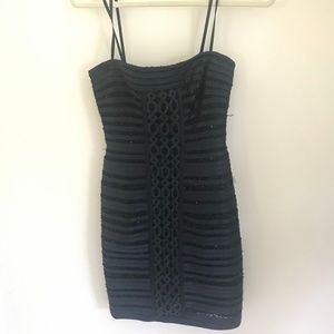 BCBGMAXAZRIA Navy/Black Strapless Dress 0 NWT
